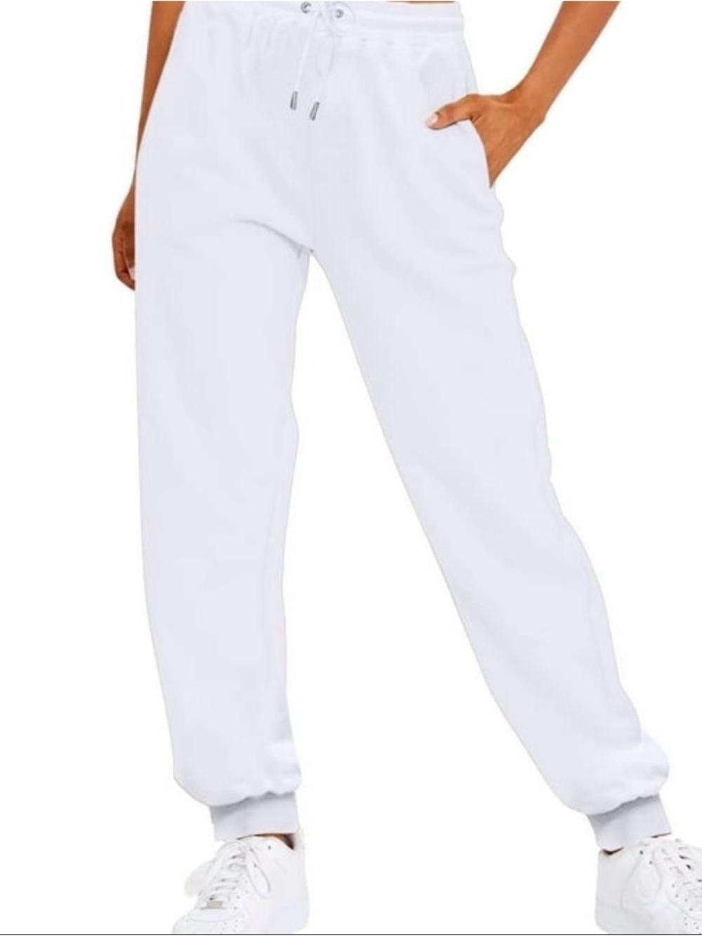 Carbon White Drawstring Jogger Sweatpants